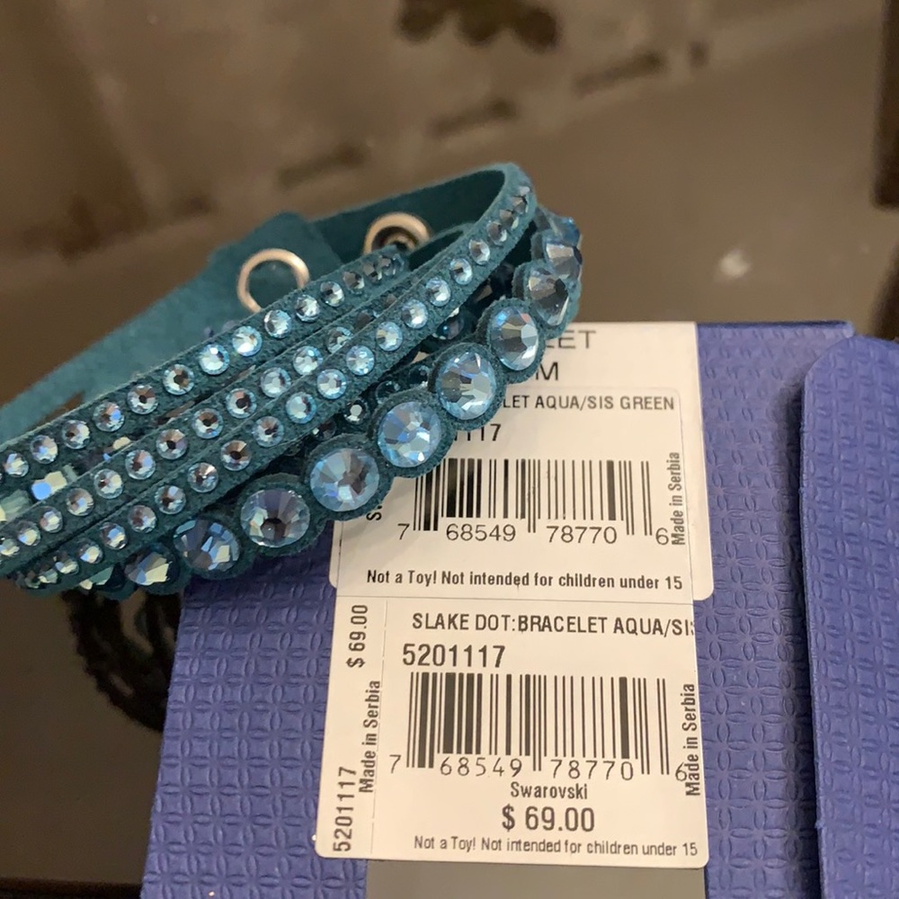 Swarovski Aqua/sis green slake dot: Bracelet - New Women |
